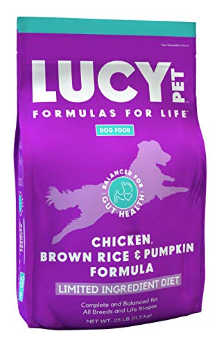 Lucy Pet Products Lucy Pet Formulas for Life - Limited Ingredient Diet Dry Dog Food, All Breeds & Life Stages - Chicken, Brown Rice & Pumpkin, Multi, 25 lb