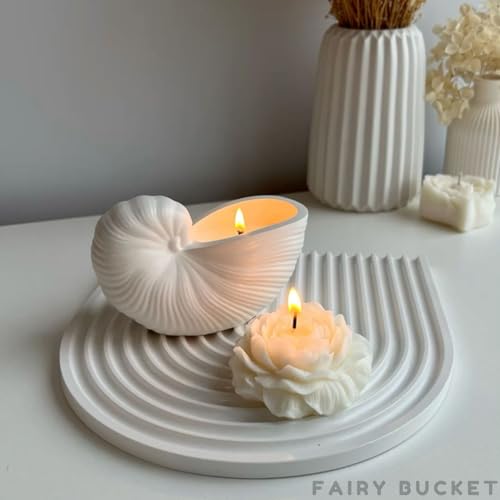 Image of Nautilus Shell Scented Candle 1 Pcs - Aesthetic Seashell Decorative Aroma Candle for Home Decor, Bedroom & Living Room - Luxury Fragrance Candle for Relaxation & Gift (Nautilus Shell)