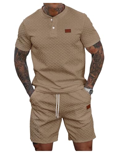 GORGLITTER Men's Plus 2 Piece Outfits Ombre Short Sleeve T Shirt and Shorts Set Casual Sport Sweatsuit