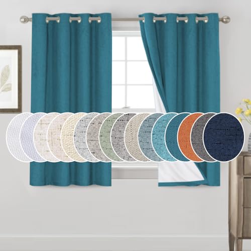 Image of PrinceDeco 100% Blackout Curtains for Bedroom 2 Panels Set Thermal Insulated Full Light Blocking Drapes Window Curtain Panels Grommet Black Out Cute Curtains for Nursery,52 inch W x 54 inch L, Blue Sapphire