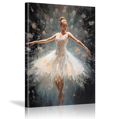 Affiche Murale Pépinière Ballerine : Peinture Toile Décor Chambre Bébé Fille