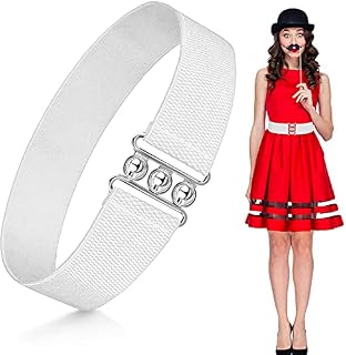 Elasticated Wide Nurse Belt Stretch Waistband Belt Elasticated Waist Buckle Belt Vintage Retro Style 1950's Elasticated Wide Nurse Belt for Women Dresses Gowns