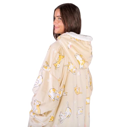 Image of Bare Home Wearable Blanket Hoodie - Soft Plush Sherpa - Warm and Cozy - Oversized Wearable Blanket