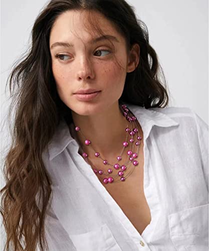 FULU AUTUMN Layered Pearl Necklace Multi-strand Pearl Choker Necklaces for Women Beaded jewelry for Wedding Parties3