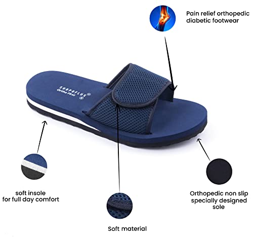 Image of SHOPOFLUX Ortho First Slippers for Men | Adjustable Strape Orthopaedic Doctor Chappal Flip-Flop Footwear and House Slippers for Gent's and Boy's
