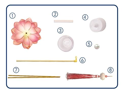 Image of Lotus Lantern Handheld Spring Festival Decor Chinese New Year Flower Lanterns DIY Artificial Lotus Lamp for Hanfu Cosplay,Wedding, Party Decoration(red)