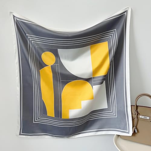 Image of Printed Poly Silken feel Scarf Stole for Women | Stylish, Soft, & Lightweight | Satin Feel Neck Scarf, Hair Scarf, Head Scarf for Women | Square Silk Stole for Handbag