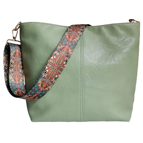 Image of Fashion Hobo Bags for Women Vegan Leather Crossbody Bag with Guitar Strap Shoulder Purses and Handbags