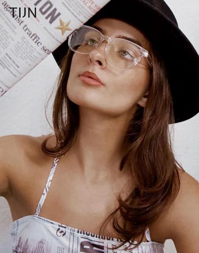 Image of TIJN Blue Light Blocking Glasses for Women Men Clear Frame Square Nerd Eyeglasses Anti Blue Ray Computer Screen Glasses