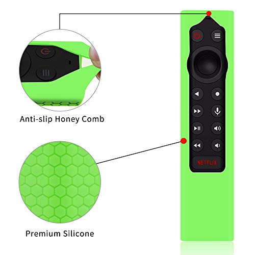 Silicone Protective Cover for NVidia Shield TV Pro 4K HDR Ready Media Streamer Remote Controller,for NVIDIA Shield Remote Control Battery Bumper Back Cover Case Holder Protetcor Skin-Glowgreen - Image 2