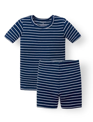 Image of AVAUMA Stripe Pattern Baby Boys Girls Pajama Set Kids Toddler Snug fit Ribbed Sleepwear pjs for Daily Life Style