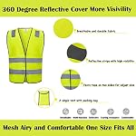 Safety Vests 10 Pack - Yellow Reflective High Visibility Construction ANSI Class 2 Work Vest for Men,Woman,Hi Vis Vest Mesh and Neon Silver Strip - Image 6