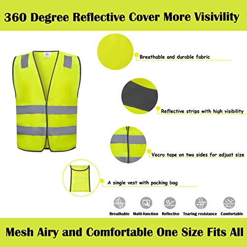Lavori-AK Safety Vests 10 Bulk Pack -Yellow Reflective High Visibility Class 2 Construction Work Vests for Men,Woman
