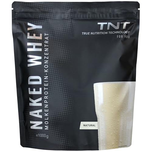 TNT Naked Whey Protein Pulver (1kg) • Eiweißpulver mit Laktase für Protein Shake, Backen & Kochen • Tolle Löslichkeit & leckerer Geschmack • Proteinpulver (Neutral)