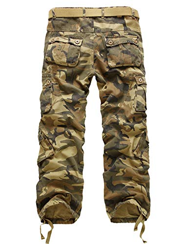 Men's Army Camouflage Cotton Sweatpants Trousers 7XL Multi Pockets Sports Jogger Cargo Pants Plus Size(No Belt)2