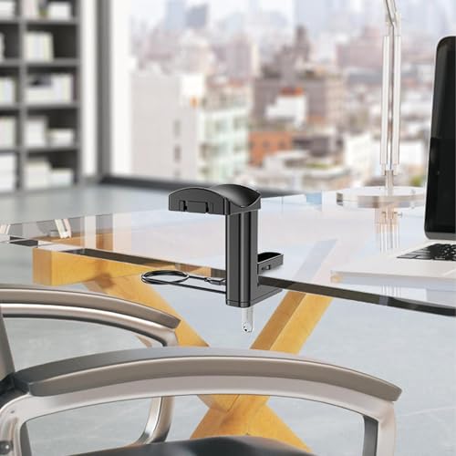 Colgador de auriculares para mesa con abrazadera ajustable y puertos USB 2