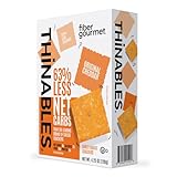 Fiber Gourmet Thinables Baked Cheese Crackers Healthy Low Net Carb Keto - Real Cheddar, High Fiber, 70 Calories, 6g Net Carbs, 13g Fiber, 5g Protein, Kosher - 4.25 Ounce (pack of 1)