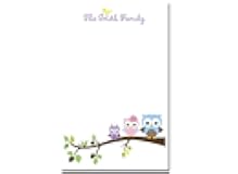 Precious Papers Personalized Owl Family Notepad Owl Notepad, Teacher Gift Owl Gift