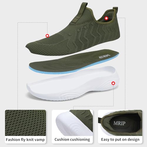 Image of MRIP Mens Slip On Walking Shoes Lightweight Comfortable Gym Workout Running Shoes Mesh Breathable Cushion Fashion Tennis Athletic Casual Sneakers