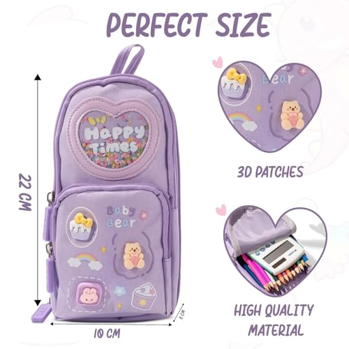 Image of Premium Pencil Case 6 Layer with 3 Compartment Cute Aesthetic Pencil Case for Girls Large Capacity Pencil Pouch Multifunctional Pouch for School Kids Cute Stationary Gift Pink