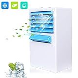 ❉【Multifunción Aire Acondicionado】Espacio Personal Enfriador de Aire, ventilador de escritorio, humidificador de aire, purificador de aire 4 en un diseño multifunción Refresca, humedece y purifica para mejorar el aire, manténgase alejado del aire seco, disfrute de su verano refrescante.