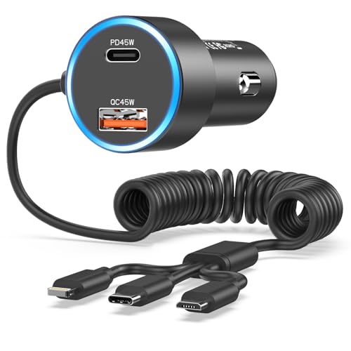 Caricatore Per Auto Multifunzione Per Telefono Cellulare Con Spina Di Conversione Di Ricarica Super Veloce Universale Doppia PD Da 66 W A 6 Porte Caricatore Per Auto 4USB - Foto 10