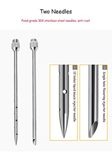 Decdeal Marinada Carne Molho para churrasco Seringa Tempero de aroma de 2 onças com 3 Marinade Flavo