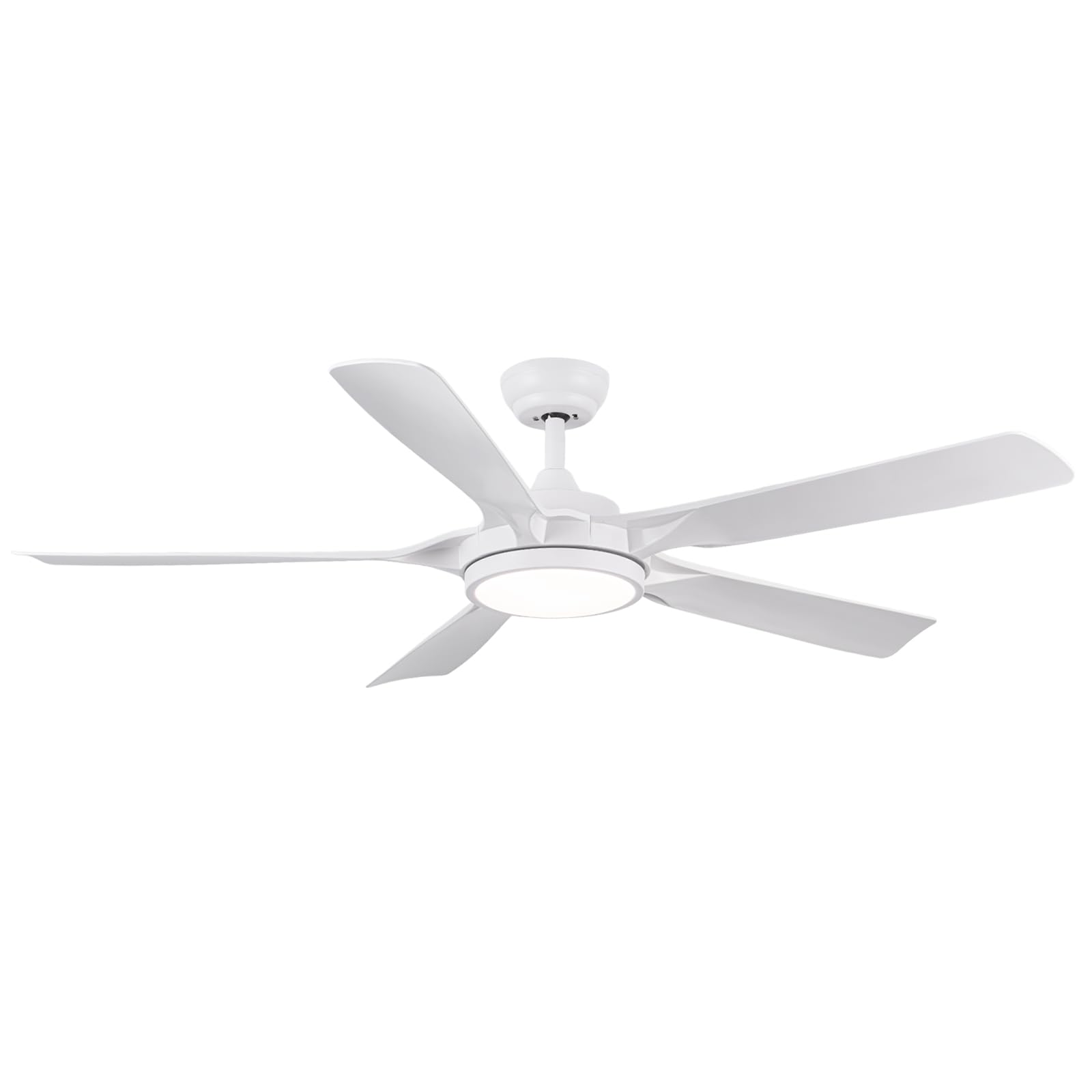 Newday Ventilatore da Soffitto Bianco, 142cm Ventilatore da Soffitto con Luce e Telecomando Silenzioso, Pala Soffitto con Luce Dimmerabile, Ventola Soffitto Grande con 5 Pale, Funzione Memoria