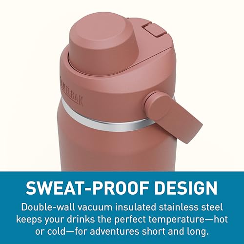 Image of CamelBak Thrive Chug Insulated Stainless Steel Water Bottle, Cold Retention with High Flow Lid for Everyday Hydration and Active Use, 25oz, Sierra Red