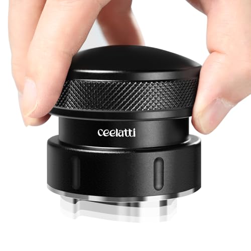 Distributeur de café 54 mm, distribution par gravité pour barista sauge, niveleur de café pour porte-filtre de 54 mm, base à 4 lames en acier inoxydable, noir