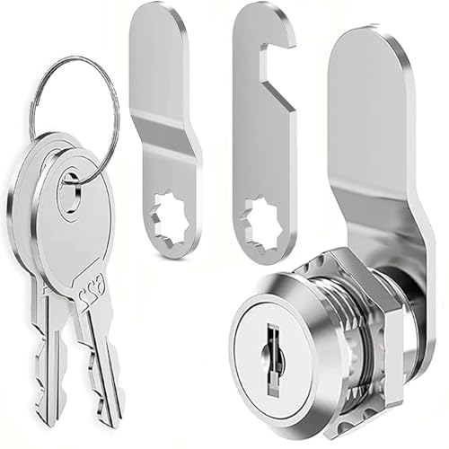 Litensh Nockenschloss für Schränke, 20mm Briefkastenschloss mit Schlüssel, verschiedenes sicheres Ersatzschloss für Akten Schubladen Kommode Schranktür (1, 20mm)