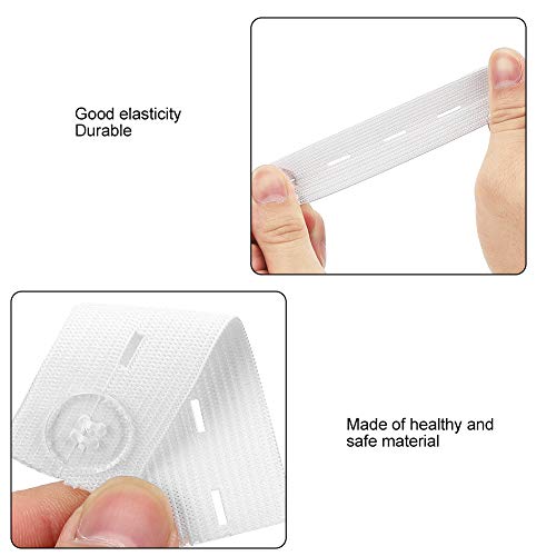 Image of Waistband Extender Waistband Extension Button Button Extender Extender Button Belt Lengthen Button Elastic Lengthen Button for Jeans Pants(White)
