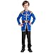 Blue Boys Prince Charming Costume-Kids Halloween Christmas Party Cosplay Prince Costumes with Belt (S)