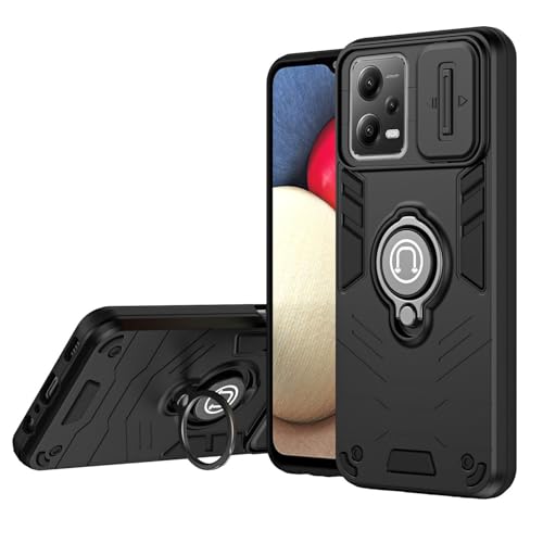 Image of YUWOO Back Cover for Poco X5 Pro 5G|Shockproof Cover|Military Grade Protection|Camera Slider for Protection|Multi Use Super Ring Back Cover for Poco X5 Pro 5G