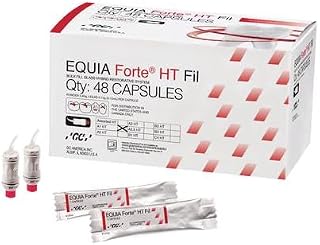 GC 901564 Equia Forte HT Fil Glass Hybrid Restorative Capsules A1 48/Pk – Bulk Fill, High Fluoride Release, Aesthetic Restorations