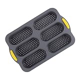 Hoement Silikon Backform für Hot Dog Brötchen Baguette Brotform Bpa frei Hitzebeständig Flexibel für DIY Sandwich French Bread und Brötchen Backen Zuhause