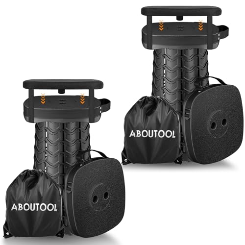 Image of aboutool 2 Pack Collapsible Stool with Soft Removable Cushion & Waterproof Carry Bag - Lightweight Folding Stool, 485lbs Capacity, Portable for Adults, Camping, Fishing, Hiking, Outdoor, Travel