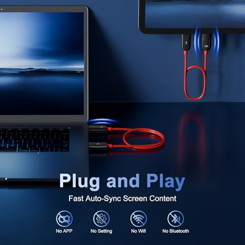 Image of INVERSE NET Wireless HDMI Transmitter and Receiver 4K Decode Input 1080P Output, Plug & Play Portable 2.4 /5G Wireless HDMI Extender for Streaming Video and Audio to Monitor from PC /Projector /TV Box