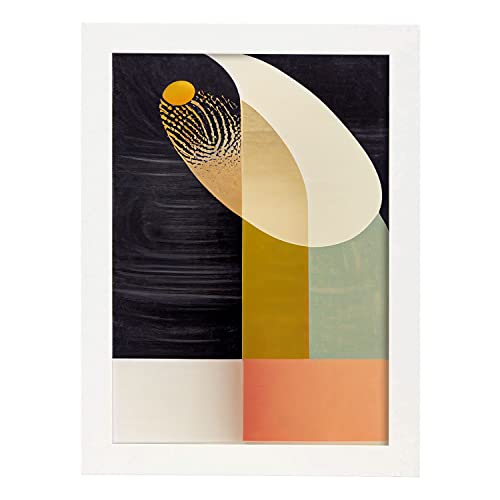 Nacnic Poster Globo in stile arte astratta. Illustrazioni e manifesti di galassie artistiche, moderne e a colori per l'interior design e la decorazione. A4 Cornice bianca.