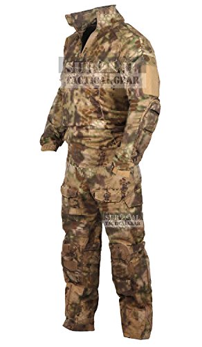 ZAPT Tactical Military Uniform Paintball Airsoft Hunting Army Camo Apparel Shirt and Pants with Elbow Knee Pads Combat Clothing (Nomad, 42)