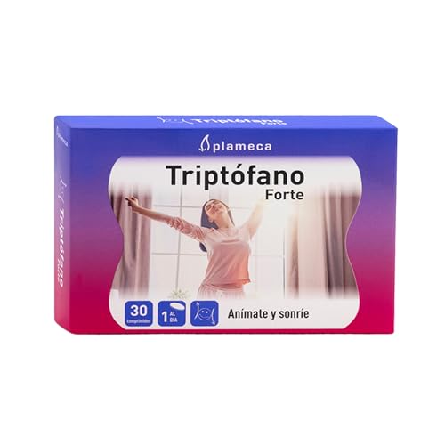 PLAMECA - Triptófano Forte, con Vitamina B9, Vitamina B2, y Magnesio, Disminuye Cansancio y Fatiga - Triptófano 300mg - Para 30 días