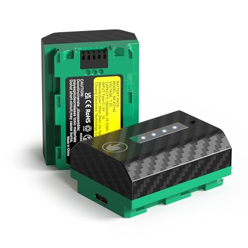 Batería NP-FZ100 2600mAh con indicador LED digital y carga directa USB-C para Sony A7RIII