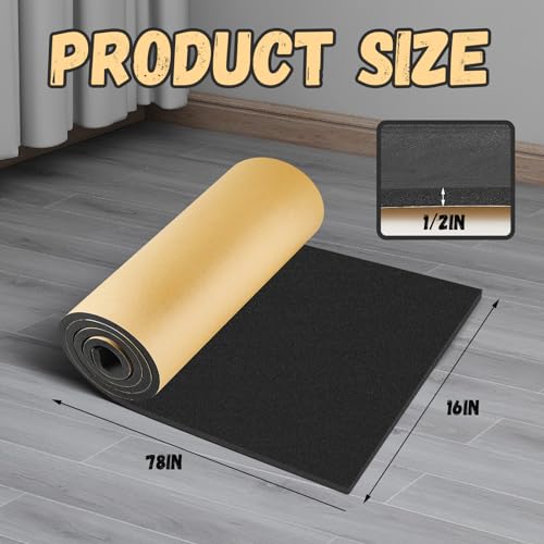 Image of Pangda 1 Piece 78 x 16 x 1 /2 Inch Extra Large Marine Foam Roll Closed Cell Rubber with Adhesive Insulation Sheets Lightweight Single Sided Tape Water Weather Resistant for Craft