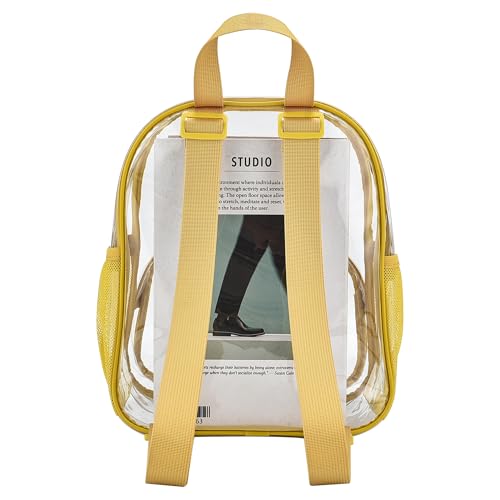 Image of Busiuw Clear Backpack for Stadium Events 12x12x6 with Front Pocket for Concert Sport Fashion Women Backpack Events Work Travel(Gold)