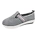 KAMEIMEI Mocassins Loafers - Pour femme - Couleur unie - Maille respirante - Plateforme trapézoïdale, gris, 40 EU