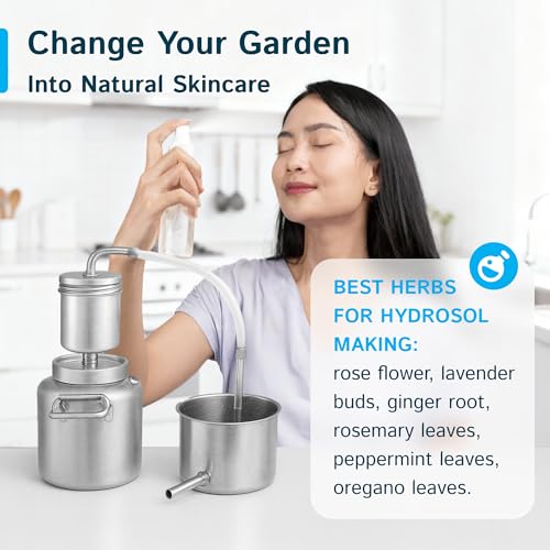 LETIME Hydrosol Maker, Steam Distillation Equipment for Making Hydrosol and Essential Oil, KD5 Stainless Steel Hydrosol Distiller, Plug and Play Distillation Kit, Portable Hydrosol Machine Detail