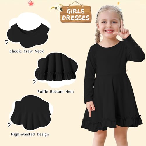Toddler Dress Long Sleeve A Line Twirly Fall Winter Baby Girls Casual Party Birthday Dresses for Girls4