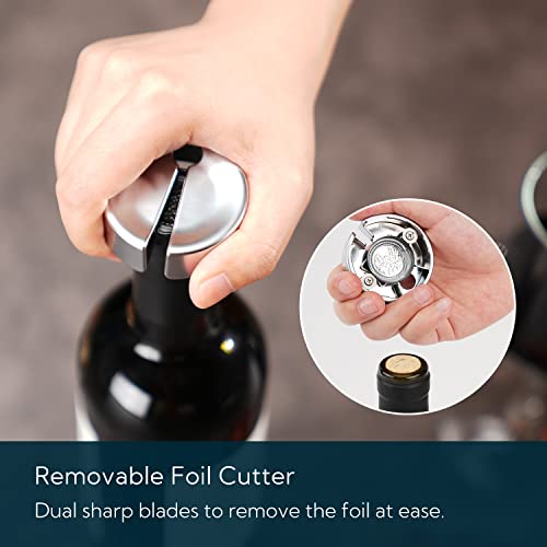 فتاحة زجاجات نبيذ 3 في 1 مع قطاعة رقائق معدنية فتاحة زجاجات بيرة مدمجة فتاحة زجاجات مشروبات متعددة الاستخدامات مع مسمار حاد غير لاصق سهلة الاستخدام مفتاح يدوي قوي ومتين من كيتشندو