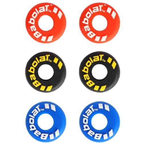 BrambleCo 6 PCS Tennis Dampener Set Tire-Shaped Rubber Shock Absorbers for Tennis & Squash Rackets Vibration Dampener for Enhanced Feel & Reduced String Impact
