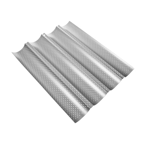 BRIGHTFUFU Four Groove Baking Pan for French Bread Non Stick Household Baking Tray for Daily Baking and Homemade Loaves Friends and Family